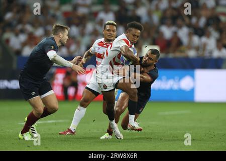 Bella, Francia. 17 settembre 2023. Il giapponese Kotaro Matsushima durante la partita di Coppa del mondo di rugby 2023 Pool D tra Inghilterra e Giappone allo Stade de Nice di Nizza, in Francia, il 17 settembre 2023. Crediti: Aki Nagao/AFLO/Alamy Live News crediti: Aflo Co. Ltd./Alamy Live News Foto Stock