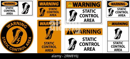 Area di controllo statica del segnale di avvertenza Illustrazione Vettoriale