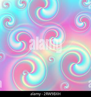 Il vortice olografico liquido forma lo sfondo artistico astratto ondulato. Design vettoriale sfocato Illustrazione Vettoriale