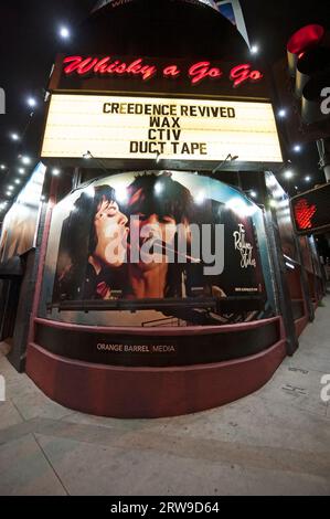 Cartelloni pubblicitari di Rolling Stones tratti dal video di Angry on the Whisky A Go Go, on the Sunset Strip, West Hollywood, Los Angeles, California, USA Foto Stock