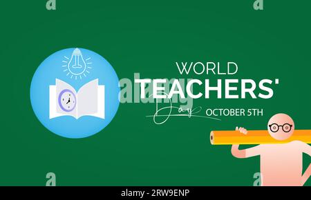 La giornata mondiale degli insegnanti riconosce la dedizione, l'innovazione e l'influenza trasformativa degli insegnanti di tutto il mondo. Modello illustrazione vettoriale. Illustrazione Vettoriale