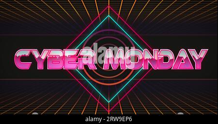 Immagine del testo cyber monday sulle forme Foto Stock