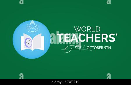 La giornata mondiale degli insegnanti riconosce la dedizione, l'innovazione e l'influenza trasformativa degli insegnanti di tutto il mondo. Modello illustrazione vettoriale. Illustrazione Vettoriale