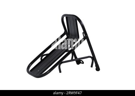 Portabiciclette posteriore. Primo piano. Isolato su sfondo bianco. Foto Stock