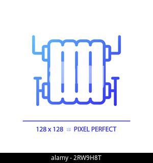 Icona del riscaldatore dell'acqua a gradiente blu lineare semplice 2D. Illustrazione Vettoriale
