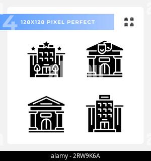Set di icone per la costruzione in stile glifo Illustrazione Vettoriale