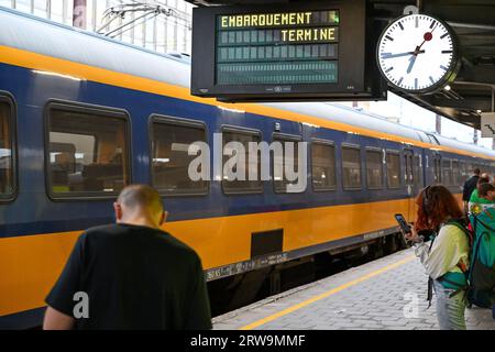 Bruxelles, Belgio. 16 settembre 2023. Immagine della stazione sud di Bruxelles, Bruxelles Midi, Bruxelles Zuid Station sabato 16 settembre 2023 a Bruxelles, Belgio . Credito: Sportpix/Alamy Live News Foto Stock