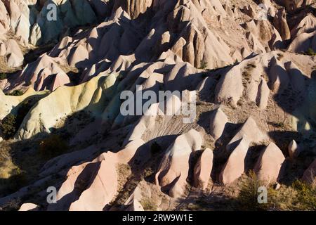 Formazioni rocciose bizzarre in Cappadocia, Turchia Foto Stock