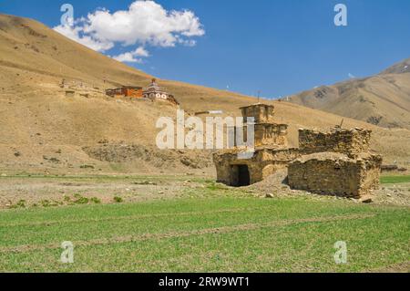 Pittoreschi vecchi santuari nella regione Dolpo in Nepal Foto Stock