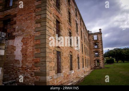 Il penitenziario di Port Arthur, patrimonio dell'umanità dell'UNESCO, si trova nel sito storico di Port Arthur sulla penisola di Tasmania, Tasmania, Australia Foto Stock