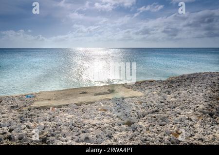 Vista panoramica dell'immagine presa da Malmok Beach, Aruba, nel Mar dei Caraibi Foto Stock