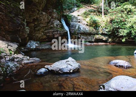 Splendida cascata al Blue Hole nel Tennessee. Foto Stock