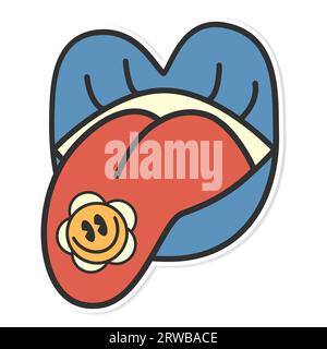 Adesivo tranquillo vintage con stampa ruvida anni anni '70 Illustrazione Vettoriale