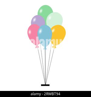 Illustrazione vettoriale. Palloncini colorati per le feste. Vacanze, compleanno Illustrazione Vettoriale