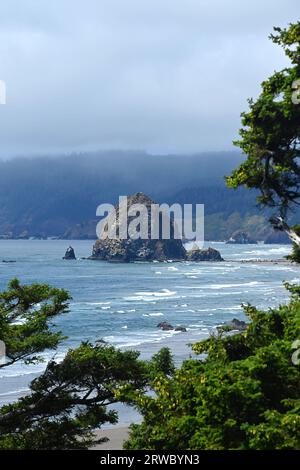 Haystack Rock, Cannon Beach, Oregon Coast Foto Stock