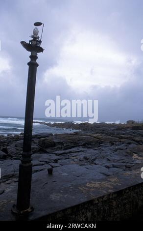 La fuoriuscita di olio di Prestige , Praia do Coido, Muxia, A Coruña, Galizia, Spagna Foto Stock