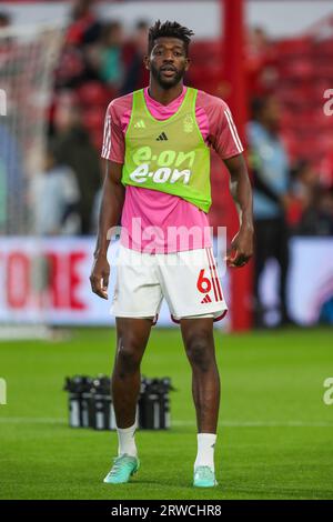 Ibrahim Sangaré #6 del Nottingham Forest durante la partita di Premier League Nottingham Forest vs Burnley al City Ground, Nottingham, Regno Unito, 18 settembre 2023 (foto di Gareth Evans/News Images) Foto Stock