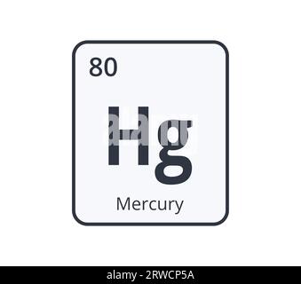 Mercury Chemical Symbol. Illustrazione Vettoriale