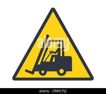 Simbolo di precauzione dell'area di funzionamento del carrello elevatore a forche Illustrazione Vettoriale