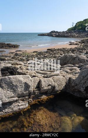 Costa di Solway vicino a Kirkudbright, Dumfries e Galloway, Scozia Foto Stock