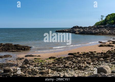 Costa di Solway vicino a Kirkudbright, Dumfries e Galloway, Scozia Foto Stock