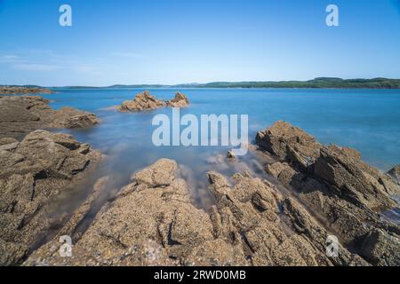 Costa di Solway vicino a Kirkudbright, Dumfries e Galloway, Scozia Foto Stock
