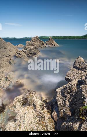 Costa di Solway vicino a Kirkudbright, Dumfries e Galloway, Scozia Foto Stock