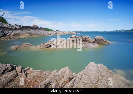 Costa di Solway vicino a Kirkudbright, Dumfries e Galloway, Scozia Foto Stock