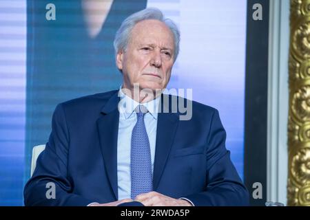 Ricardo Lewandowski ex ministro della Corte suprema federale del Brasile durante la prima edizione del Brasile in focus: Più verde e impegnato a favore dello sviluppo sostenibile, che affronta esempi di politiche pubbliche, opportunità commerciali e di investimento in Brasile nella transizione ecologica ed energetica, nella decarbonizzazione e nelle infrastrutture finalizzate alla crescita sostenibile. Promosso dalla Confederazione Nazionale dell'industria (CNI) e dalla Federazione delle industrie dello Stato di São Paolo (FIESP) alla Borsa di New York negli Stati Uniti questo lunedì 18 settembre 2023. Foto Stock