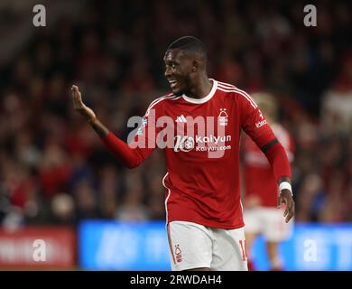 Nottingham, Regno Unito. 18 settembre 2023. Callum Hudson-Odoi di Nottingham Forest al Nottingham Forest contro Burnley, EPL match, al City Ground, Nottingham, Notts. Credito: Paul Marriott/Alamy Live News Foto Stock