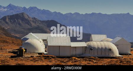 Tawang, Arunachal Pradesh, India - 9 dicembre 2019: Laboratorio di ricerca ad alta quota, alta regione himalayana del tawang, vicino all'altopiano tibetano Foto Stock