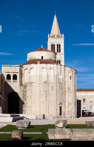 Preromanici San Donato chiesa in Zadar, Croazia, fondata nel IX secolo come la Chiesa della Santissima Trinità Foto Stock