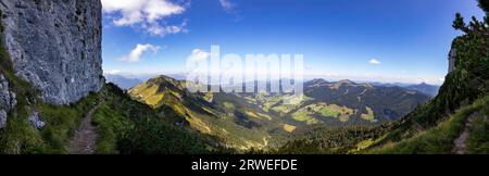 Sentiero escursionistico da Schlenken a Schmittenstein, gruppo Osterhorn, Salzkammergut, Tennengau, Land Salzburg, Austria Foto Stock