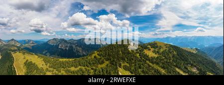 Immagine del drone, Hochwieskopf, Osterhorngruppe, Salzkammergut, Tennengau, Land Salzburg, Austria Foto Stock