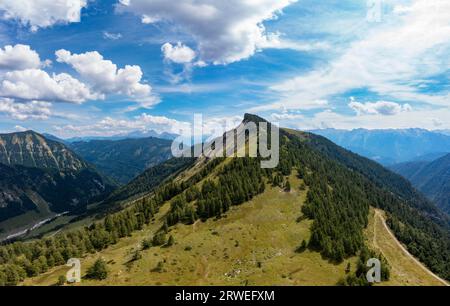 Immagine del drone, Hochwieskopf, Osterhorngruppe, Salzkammergut, Tennengau, Land Salzburg, Austria Foto Stock