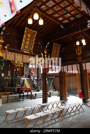 Santuario shintoista Kushida-jinja, regione di Kyushu, Fukuoka, Giappone Foto Stock