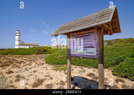 faro de Cap Salines, estacion de Investigacion costanera, IMEDEA, Mallorca, Isole baleari, spagna, europa Foto Stock