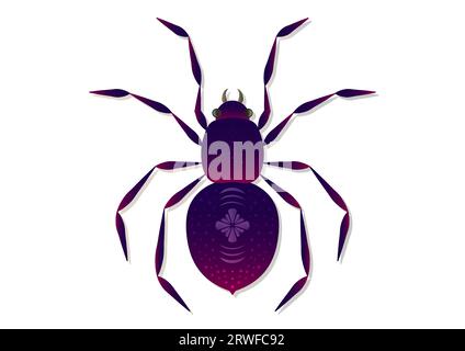 Spider Vector Art isolato su sfondo bianco Illustrazione Vettoriale