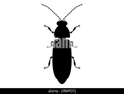 Black and White Firefly Clipart Illustrazione Vettoriale