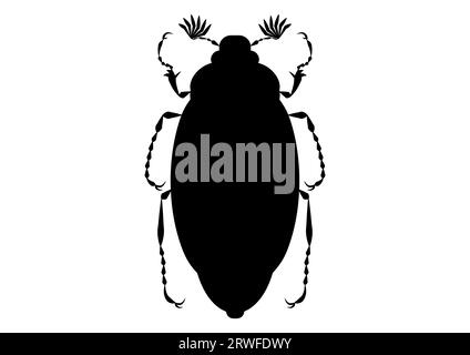 May Beetle Clipart Vector in bianco e nero isolato su sfondo bianco Illustrazione Vettoriale