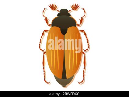 May Beetle Vector Art isolato su sfondo bianco Illustrazione Vettoriale