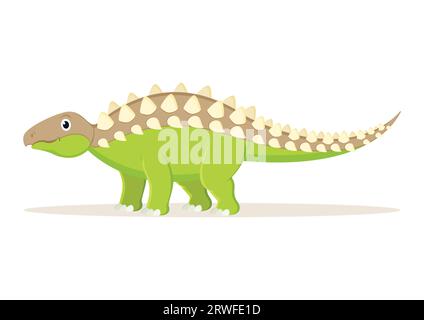 Panoplosaurus Dinosaur Cartoon Character Vector Illustration Illustrazione Vettoriale