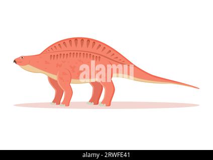 Lotosaurus Dinosaur Cartoon Character Vector Illustration Illustrazione Vettoriale