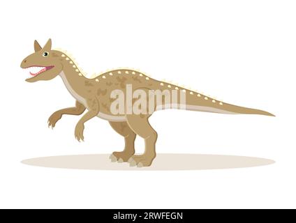 Carnotaurus Dinosaur Cartoon Character Vector Illustration Illustrazione Vettoriale