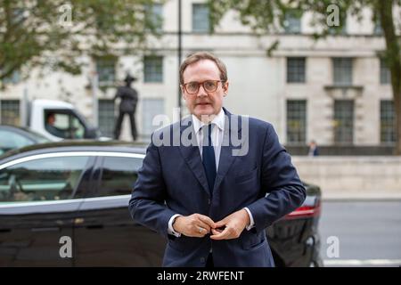 Londra, Regno Unito. 19 settembre 2023. Tom Tugendhat Ministro di Stato è arrivato all'Ufficio del Gabinetto per la riunione del Gabinetto credito: Richard Lincoln/Alamy Live News Foto Stock