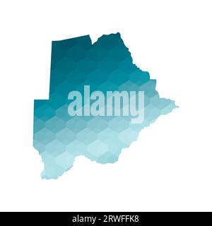 Icona di illustrazione vettoriale isolata con silhouette blu semplificata della mappa Botswana. Stile geometrico poligonale. Sfondo bianco. Illustrazione Vettoriale
