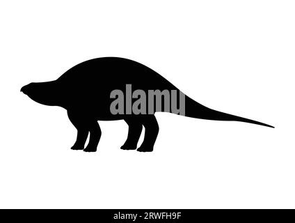 Lotosaurus Dinosaur silhouette Vector isolato su sfondo bianco Illustrazione Vettoriale