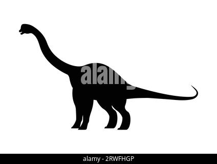 Europasaurus Dinosaur silhouette Vector isolato su sfondo bianco Illustrazione Vettoriale