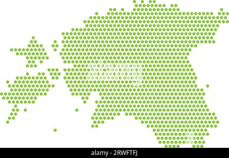 Mappa semplificata isolata del vettore dell'Estonia. Silhouette verde dai punti, sfondo bianco Illustrazione Vettoriale