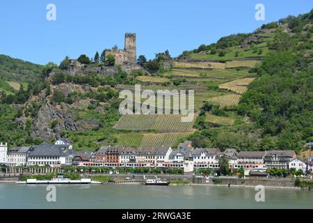 Kaub città, Renania-Palatinato, Germania Foto Stock